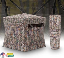 Hunting Blind 360° See Through Ground Pop Up Ground Blind 2-3 Person Invisible