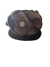 Vintage 60  s Black Velvet, Satin Hat Union Made