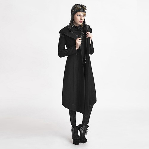 NEW Punk Rave Gothic Heavy Metal Witches Black Wool Jacket Coat Y611 AU STOCK - Picture 6 of 12