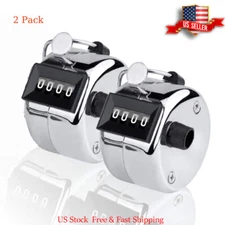 2Pcs Hand Tally Counter, Handheld 4 Digit Lap Counter, Manual Mechanical Clicker