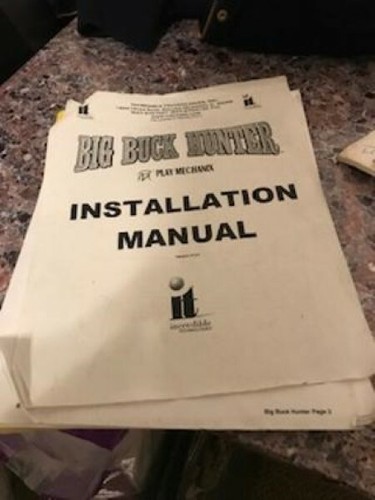 Big Buck Hunter Arcade Game Machine Instruction Manual 2001