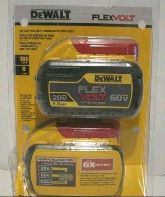 *BRAND NEW* Genuine DEWALT 9AH 20V/60V FLEXVOLT Lithium Battery 2PK (DCB609-2)