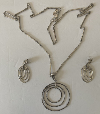 John Hardy 925 Sterling Silber Bambus Halskette & Schleife Anhänger & Ohrringe mit Boxen