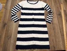 Loft Dress, Women's Size Large Petite,  White Black, Striped, Sweater Dress