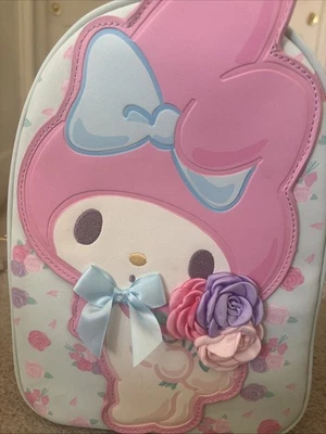 Her Universe Leather My Melody Sanrio Mini Backpack Roses Pink/Blue Lace - Image 1 of 4