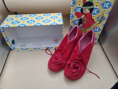 IRREGULAR CHOICE schöne Wildleder LIMITED EDITION Schuhe mit rosa Veloursfutter