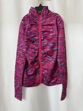 Champion Duo Dry Black Full Zip Sweatshirt Ruched Front Pink Girls M 7-8 B65