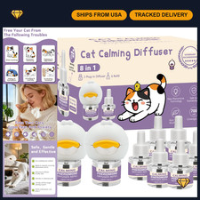 Calming Cat Pheromone Diffuser Kit - 8 in 1 with 2 Plug-ins  6 Refills