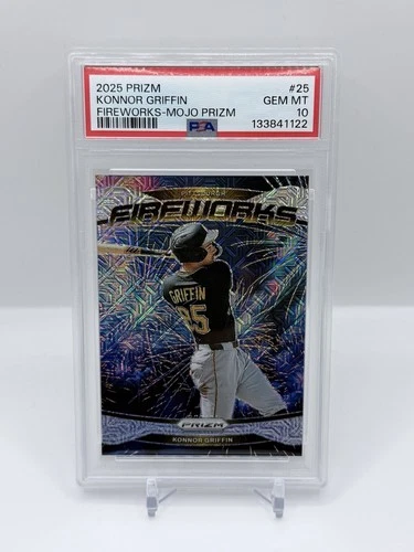 2025 Prizm Baseball Konnor Griffin Fireworks Mojo /25 PSA 10