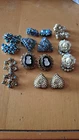 LOT OF 8 PAIRS OF VINTAGE SILVER AND GOLD TONE COSTUME JEWELRY EARRINGS.