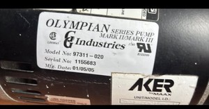 CG Industries Olympian Mark III Water Pump 3/4 HP 115V Thermal Prot