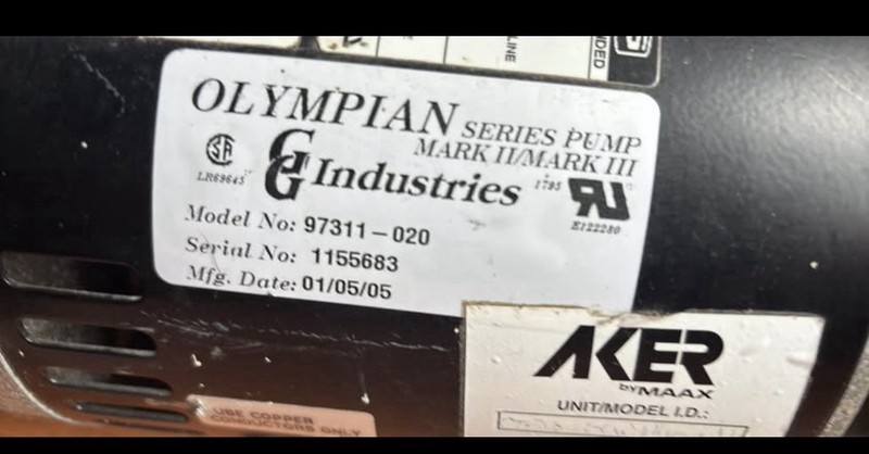 CG Industries Olympian Mark III Water Pump 3/4 HP 115V Thermal Prot
