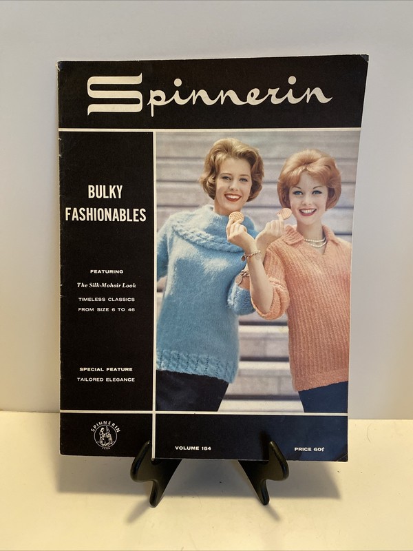 1962 SPINNERIN Bulky Fashionables Knitting Pattern Vol 154 Silk-Mohair Look