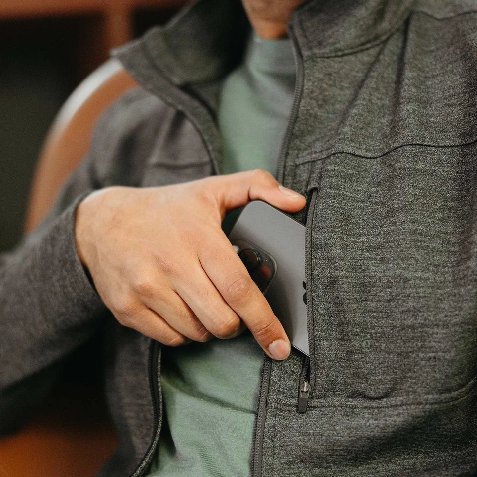 Wool & Prince Men’s Black Marl Merino Wool Ponte Jacket XL New Original Pkg - Image 4 of 4