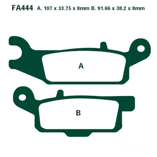 Bremsbelag Ebc FA444R Vorne Rechts FüR Yamaha Yfm 550 Fwad Fgpd Grizzly Eps 2013-image