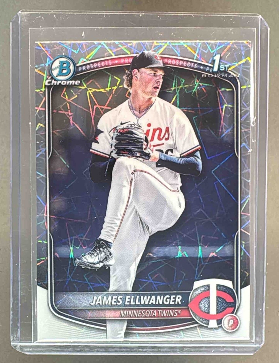 James Ellwanger 2025 Bowman Chrome Draft #BDC-164 Lazer Refractor 1st RC