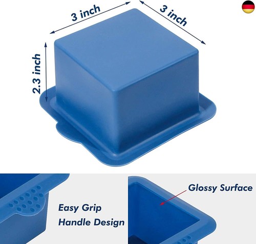 webake Mini Kuchenform Eckig Silikon Quadratisch Backform 4 Stück 3 Inch - Bild 2 von 7