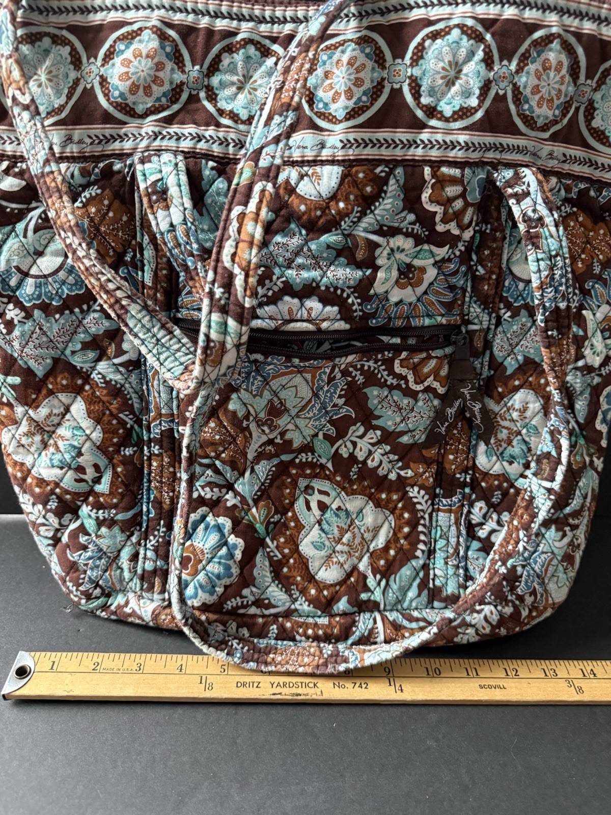Vera Bradley Java Blue Drawstring Bag Tote Quilte… - image 8