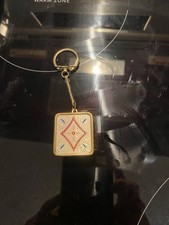 Vintage 1960's Diamond Metal & Enamel Music Box Keychain