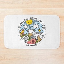 Animals are friends, not food Go Vegan Bath Mat 40 60CM