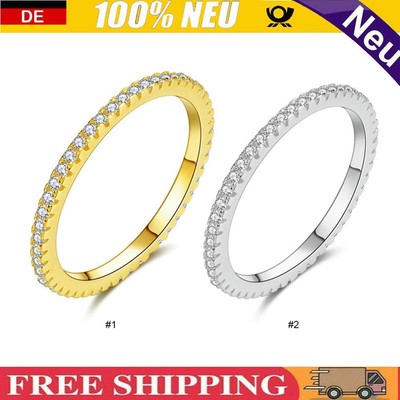 Full Zircons Ring Wedding Band Stackable Engagement Ring Wedding Ring for Women