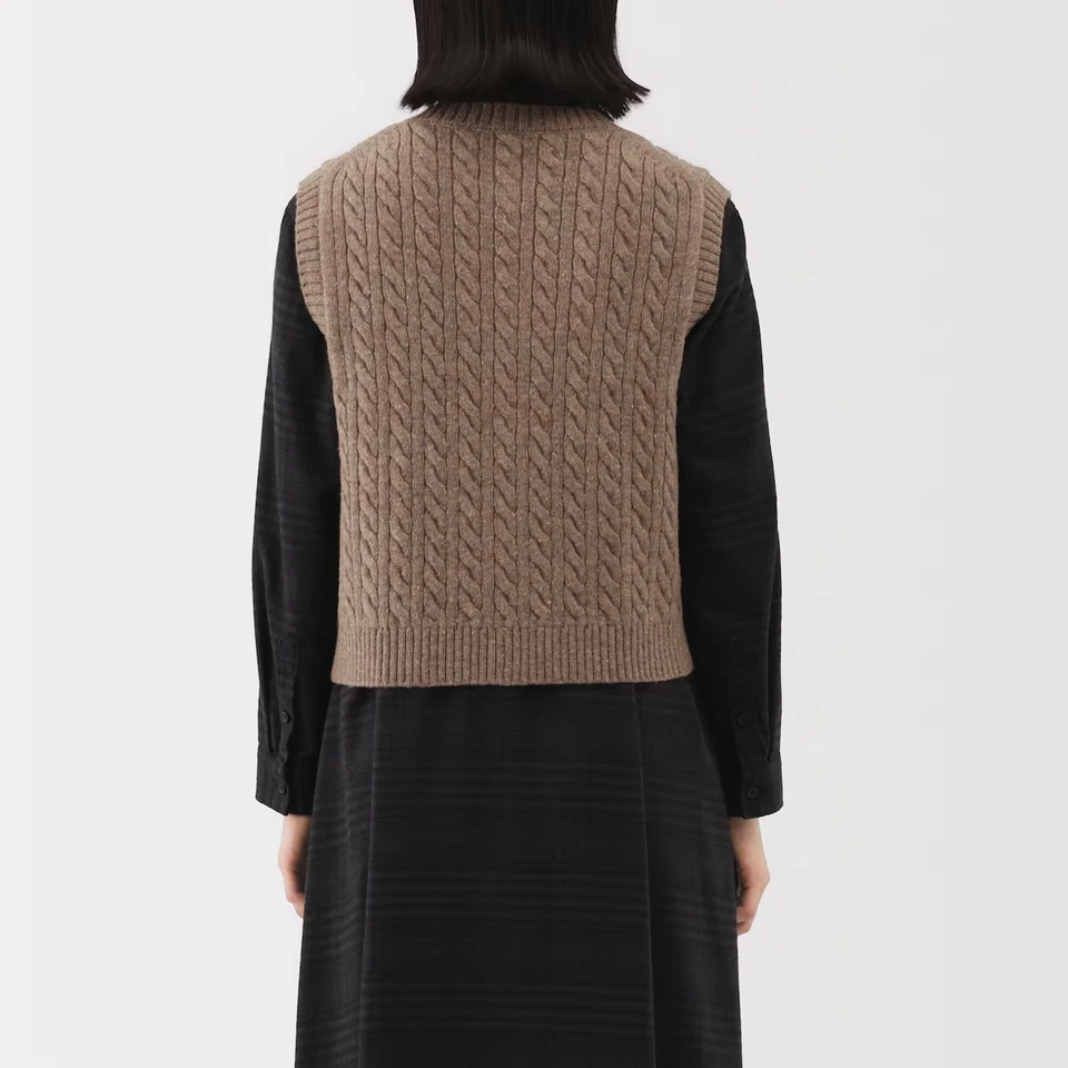 MUJI Womens Andes Wool Vest Gray FedEx - Image 4 of 4