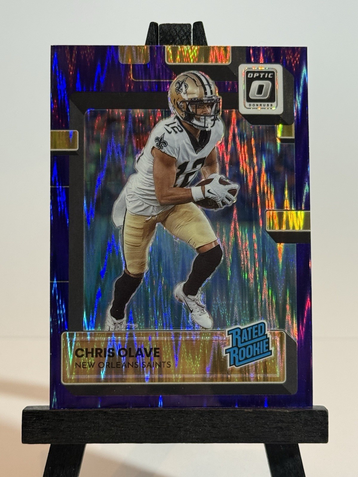 2022 Panini Donruss Optic - Rated Rookie Chris Olave #209 Purple Shock Prizm...