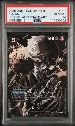 2025 ONE PIECE OP12 LEGACY OF THE MASTER OP10-082 KUZAN ALT ART - PSA 10 GEM MT