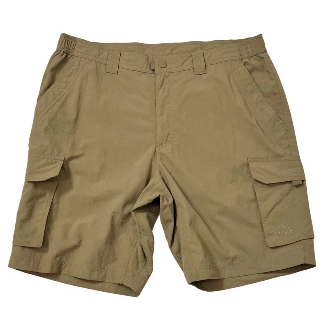 LL Bean Trail Cargo Hiking Fishing Shorts Khaki Tan Mens Large 10" Regular