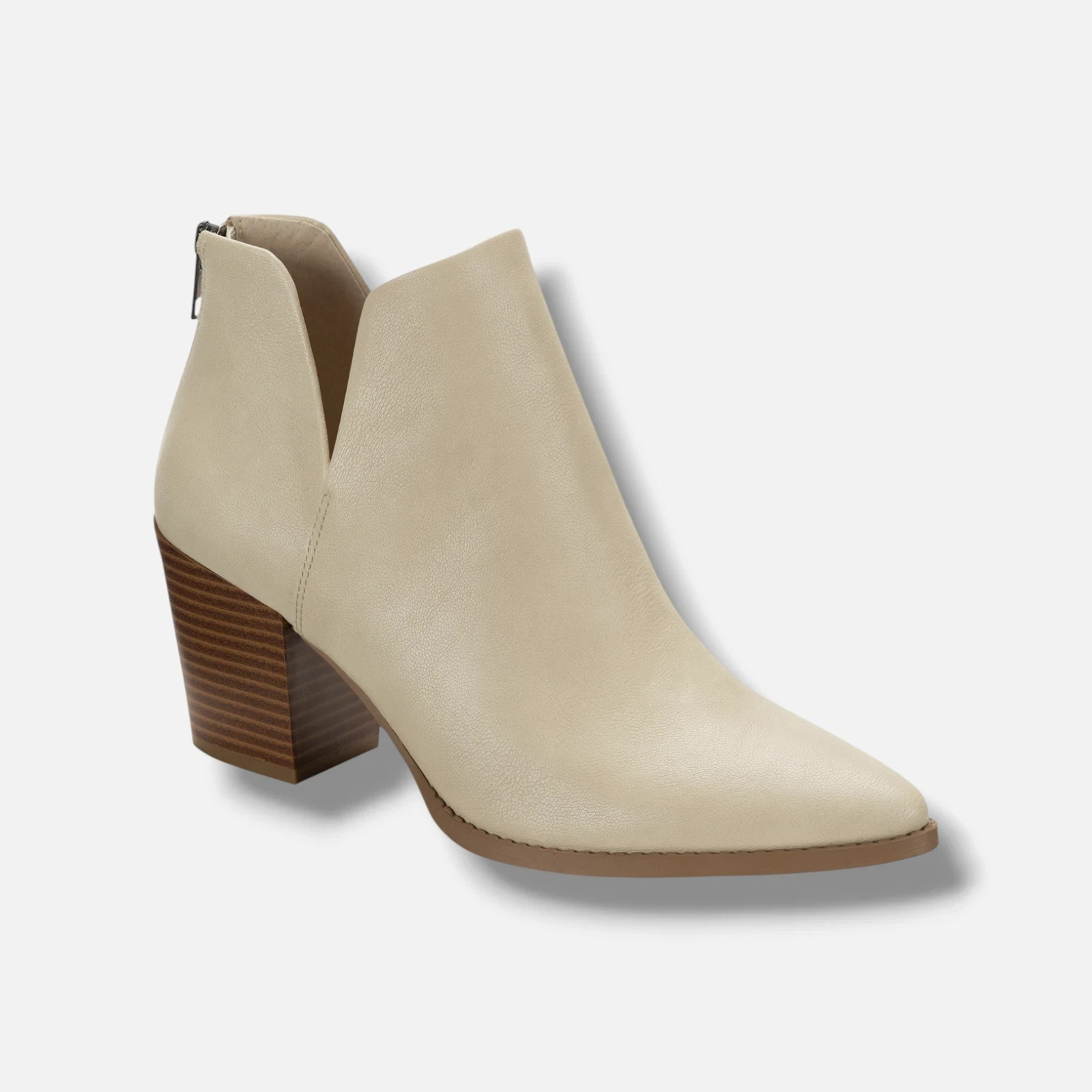 Sun + Stone Women's Beige Elizaa Notched Pointed-Toe Booties Shoes Size 11M