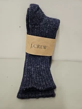 NWT J.crew Wool Blend Navy Socks One Size 70% Wool Made Usa