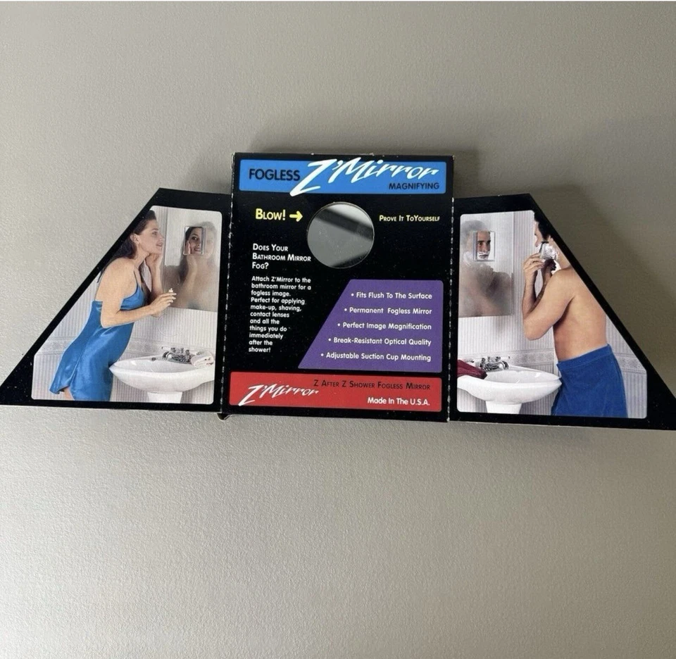 Espejo vintage Fogless Z’mirror Zadro Products marco transparente 5 1/4” X 6 3/8” Estados Unidos Foto 4 de 4