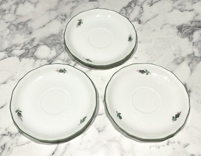3 Augarten Wein Porcelain Pink Vienna Rose Saucers Only Austria