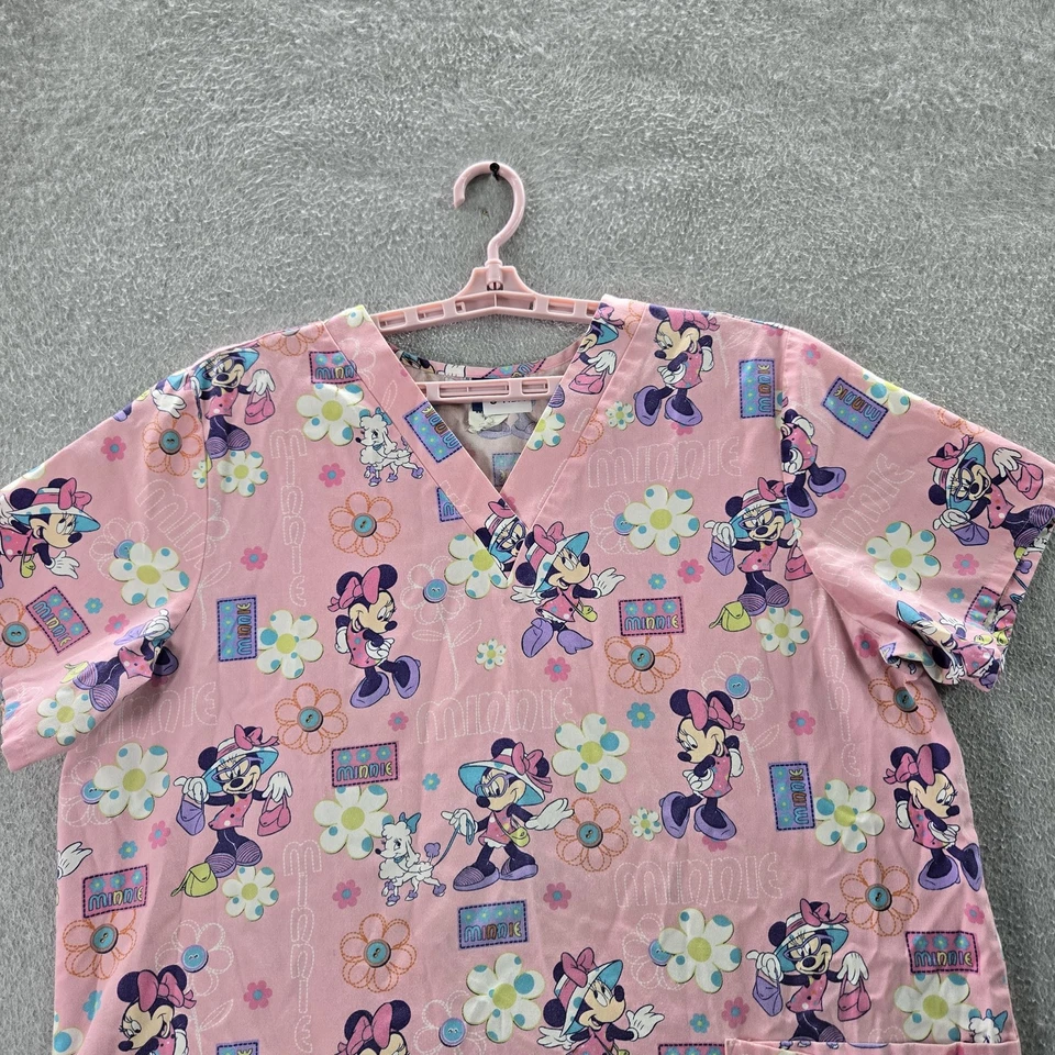 Blusa Médica Estampada de Dibujos Animados de Minnie Mouse Gráfico Rosa XL Disney para Mujer Foto 4 de 4