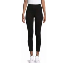 Time & Tru Women's High Rise Pull On Ankle Leggings X-LARGE (16-18) Black New