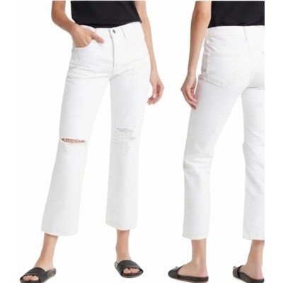 Edwin Womens Kali Ankle Vintage Straight Jeans 29 US 9 White Distressed NWOT