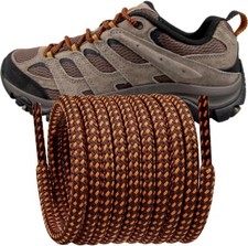 Endoto Shoelaces for Merrell Moab Boots 48Inch, Brown orangecombo