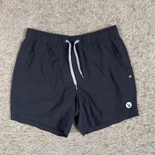 Vuori Short Mens Small Black Kore Lined Athletic Performance Elastic Waist 5"