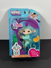 Fingerlings Baby Monkey Light Teal With Purple Hair Zoe Interactive Friend Toy