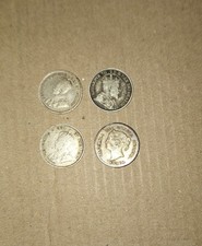 Canada 1919  1910  1911  1872-H 5 Cent  .925 Silver 4 coins