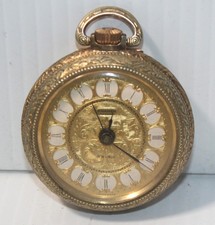 Sveglia da tasca vintage KRAMER Geneve tono oro - Swiss Made 7 gioielli COSÌ COM'È