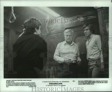 1983 Press Photo Dennis Quaid, Eddie Albert, David Patrick Kelly in Dreamscape