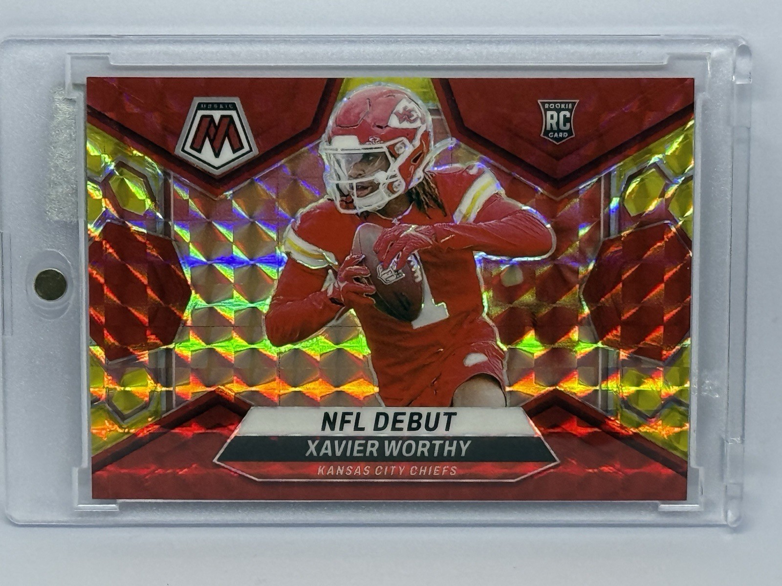 2024 Panini Mosaic NFL Debut- Xavier Worthy- Horizontal Red Mosaic 285 /60 RC