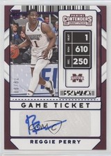 2020 Contenders Draft Picks Game Ticket Purple 79/99 Reggie Perry #82 Auto 0c2