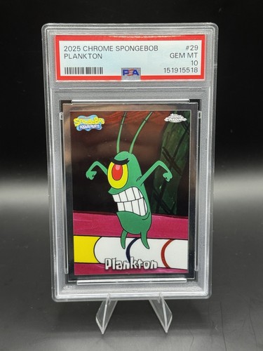 2025 Topps Chrome SpongeBob #29 Plankton PSA 10