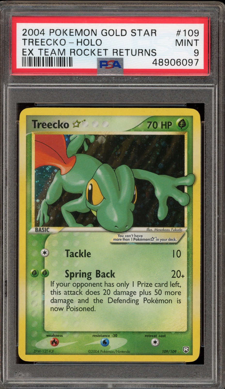 Pokemon Treecko Gold Star EX Team Rocket Returns Ultra Rare Holo #109 PSA 9 Mint
