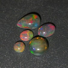 Mixed 2.8ct Natural Smoked Ethiopian Black Opal Fire Great Flash Of Colour