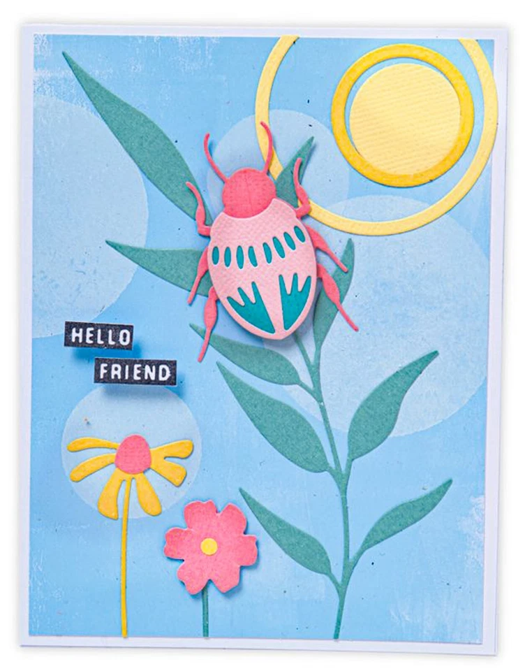 New Retired Sizzix Thinlits Patterned Bugs 9pc #665956 Retail $20.99 J. Ogborn - Image 2 of 4