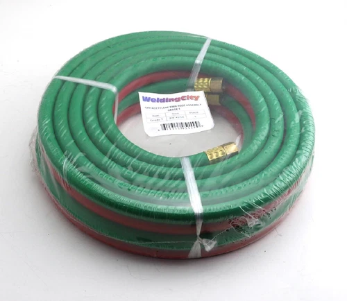WeldingCity® Grade-T Twin Hose 3/8" B-B Fitting Acetylene Propane Oxygen Welding