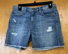 Current Elliott Shorts Womens 25 Blue Denim Pocket Frayed Hem Distressed Zip Fly